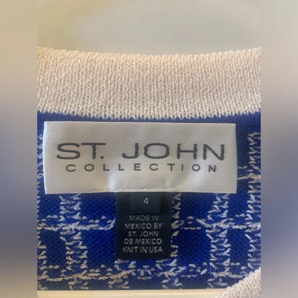 St. John Collection Royal Blue window-pane design.  Size 4 - Picture 2 of 4